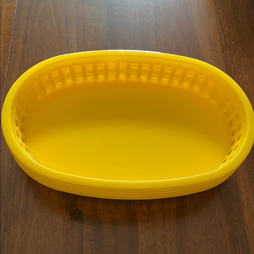 Bright Yellow Fast Food Basket